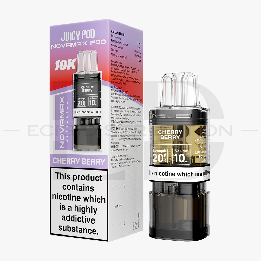 Juicy Pod Novamax 10K Refillable Pod - Cherry Berry 