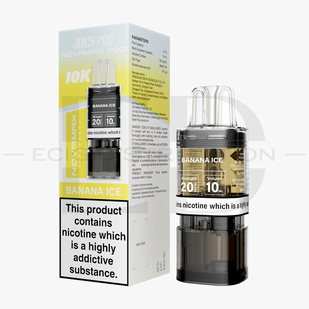 Juicy Pod Novamax 10K Refillable Pod - Banana Ice 