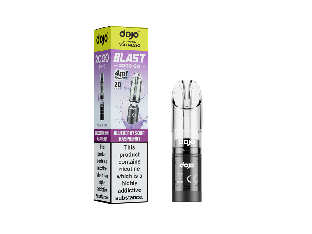 Vaporesso Dojo Blast 2000 Go Transparent Pod - Blueberry Sour Raspberry 20MG