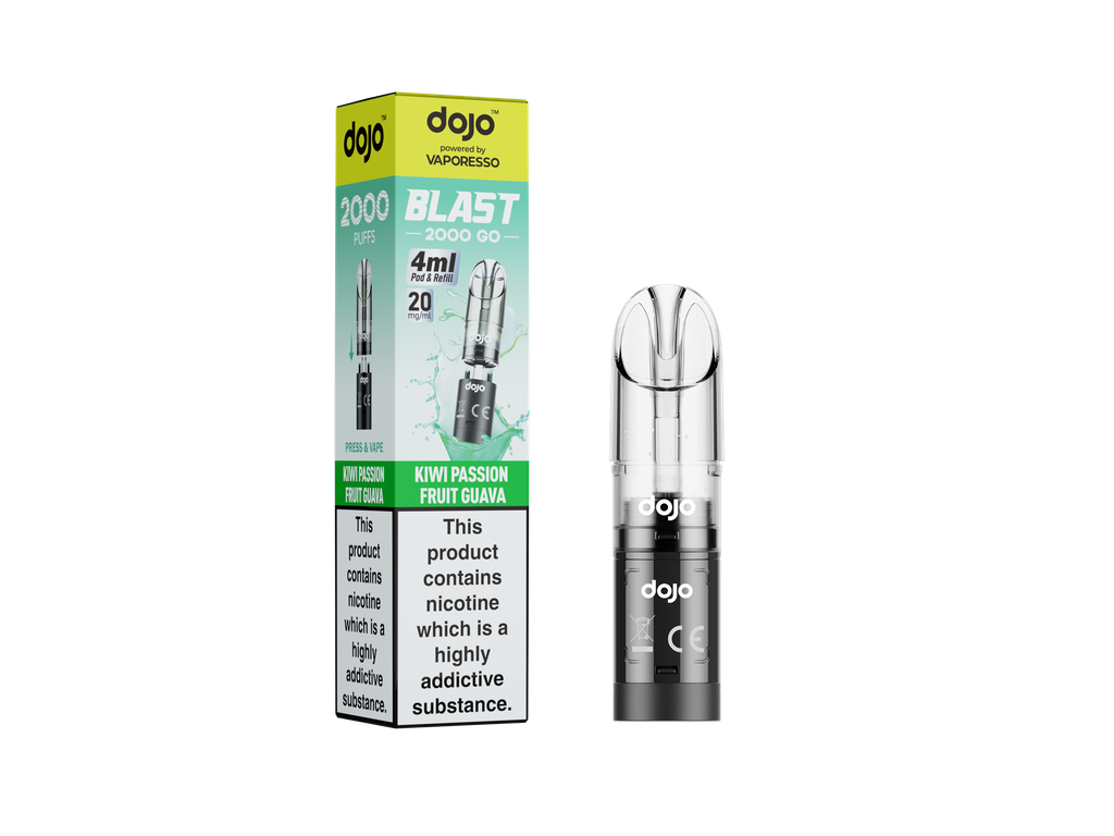 Vaporesso Dojo Blast 2000 Go Transparent Pod - Kiwi Passion Fruit Guava 20MG