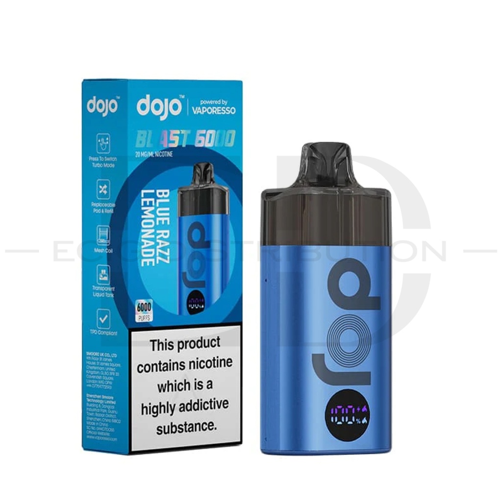 Vaporesso Dojo Blast 6000 Pod Kit - Blue Razz Lemonade 20MG 