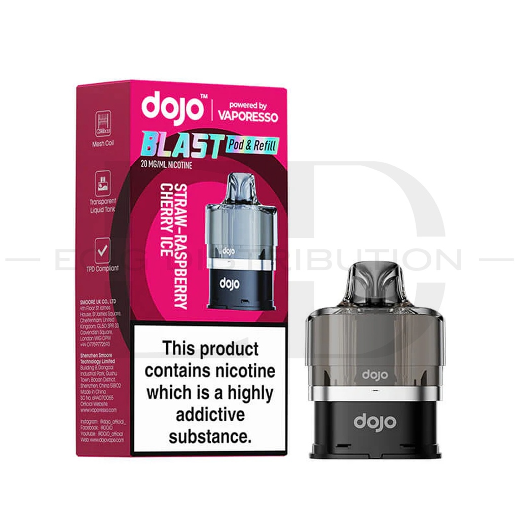Vaporesso Dojo Blast 6000 Refillable Pod - Strawberry Raspberry Cherry Ice 20MG 