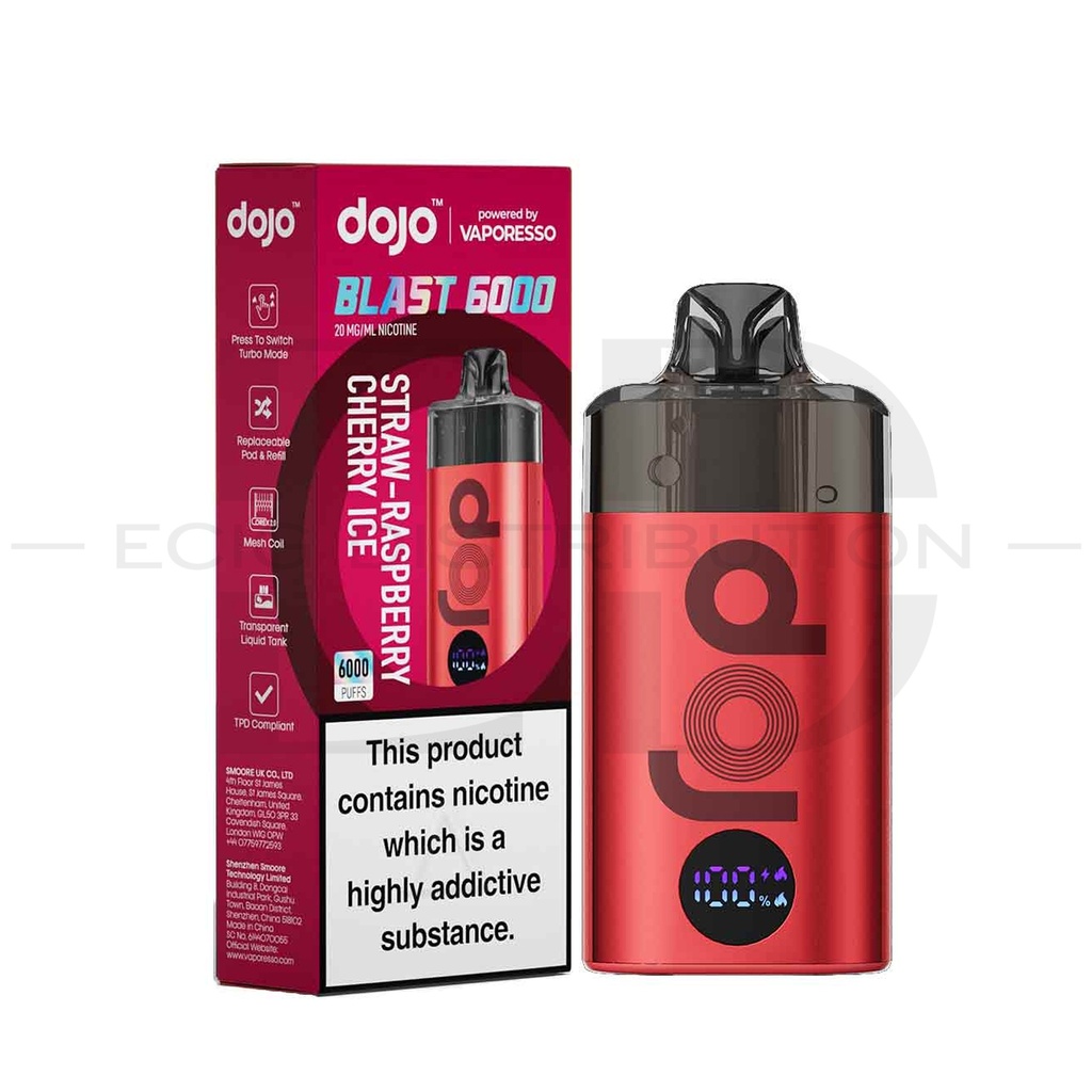 Vaporesso Dojo Blast 6000 Pod Kit - Strawberry Raspberry Cherry Ice 20MG