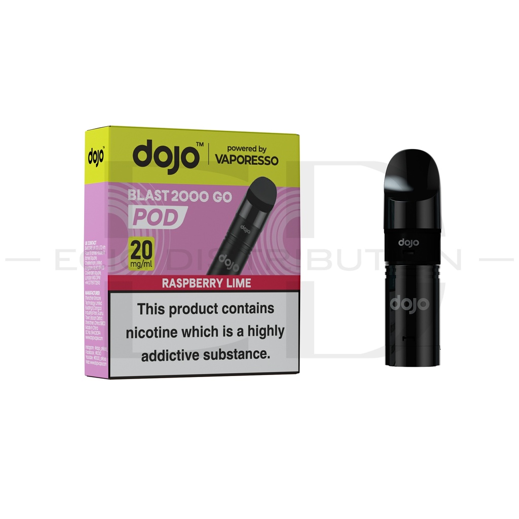 Vaporesso Dojo Blast 2000 Go Refillable Pod - Raspberry Lime 20MG 