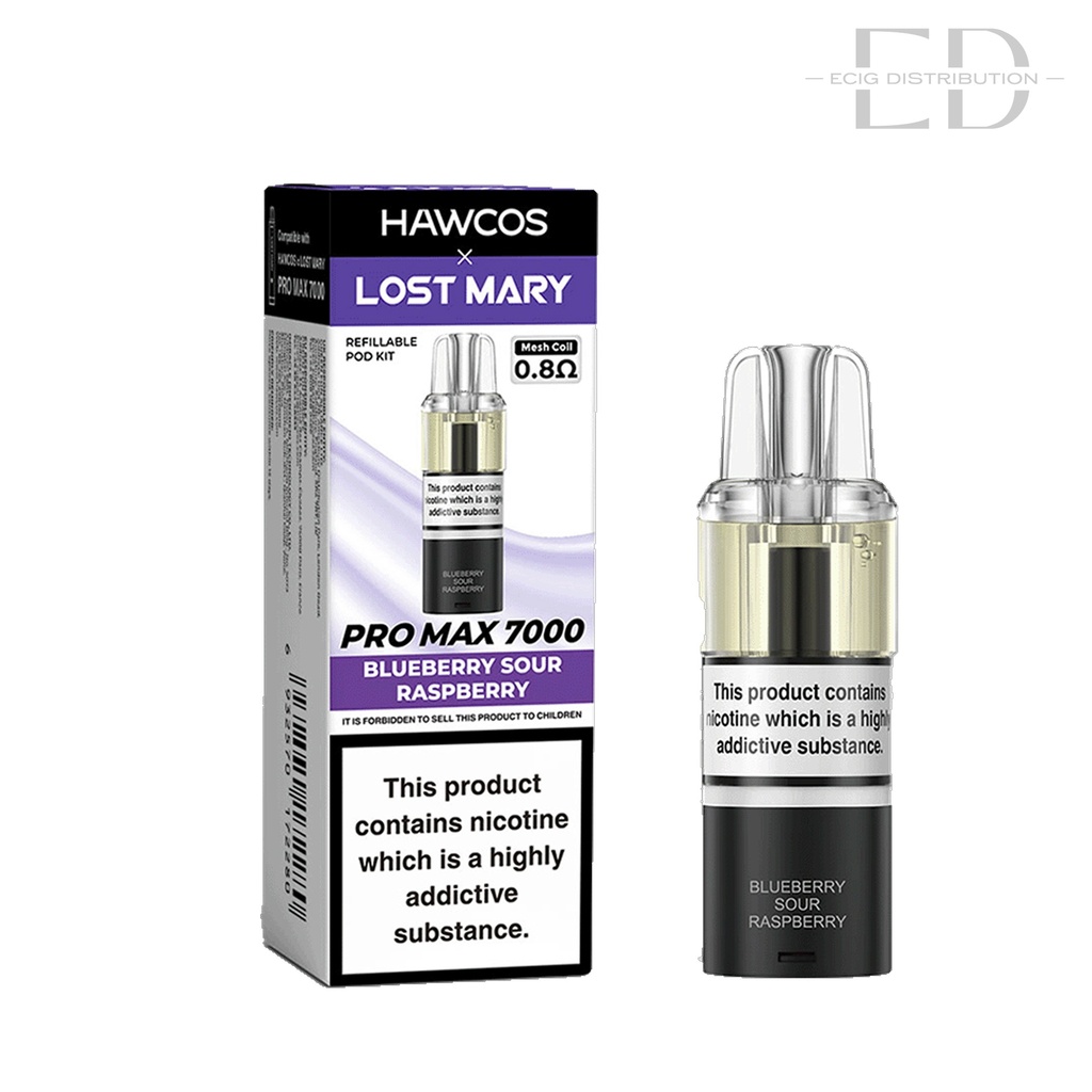 Lost Mary Hawcos Pro Max 7000 Refillable Pod - Blueberry Sour Raspberry 