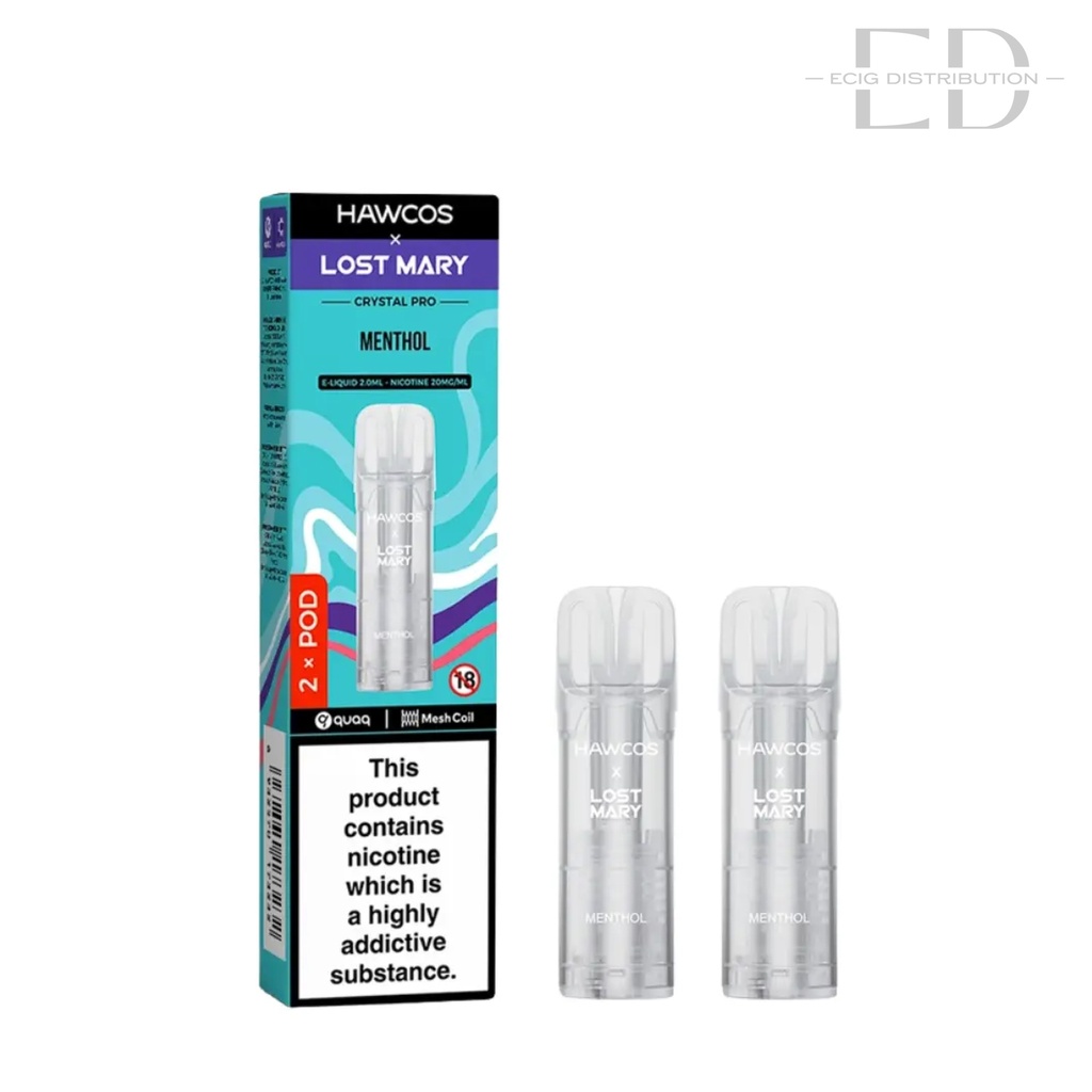Lost Mary Hawcos Crystal Pro Refillable Pod 2Pcs/Pack - Menthol
