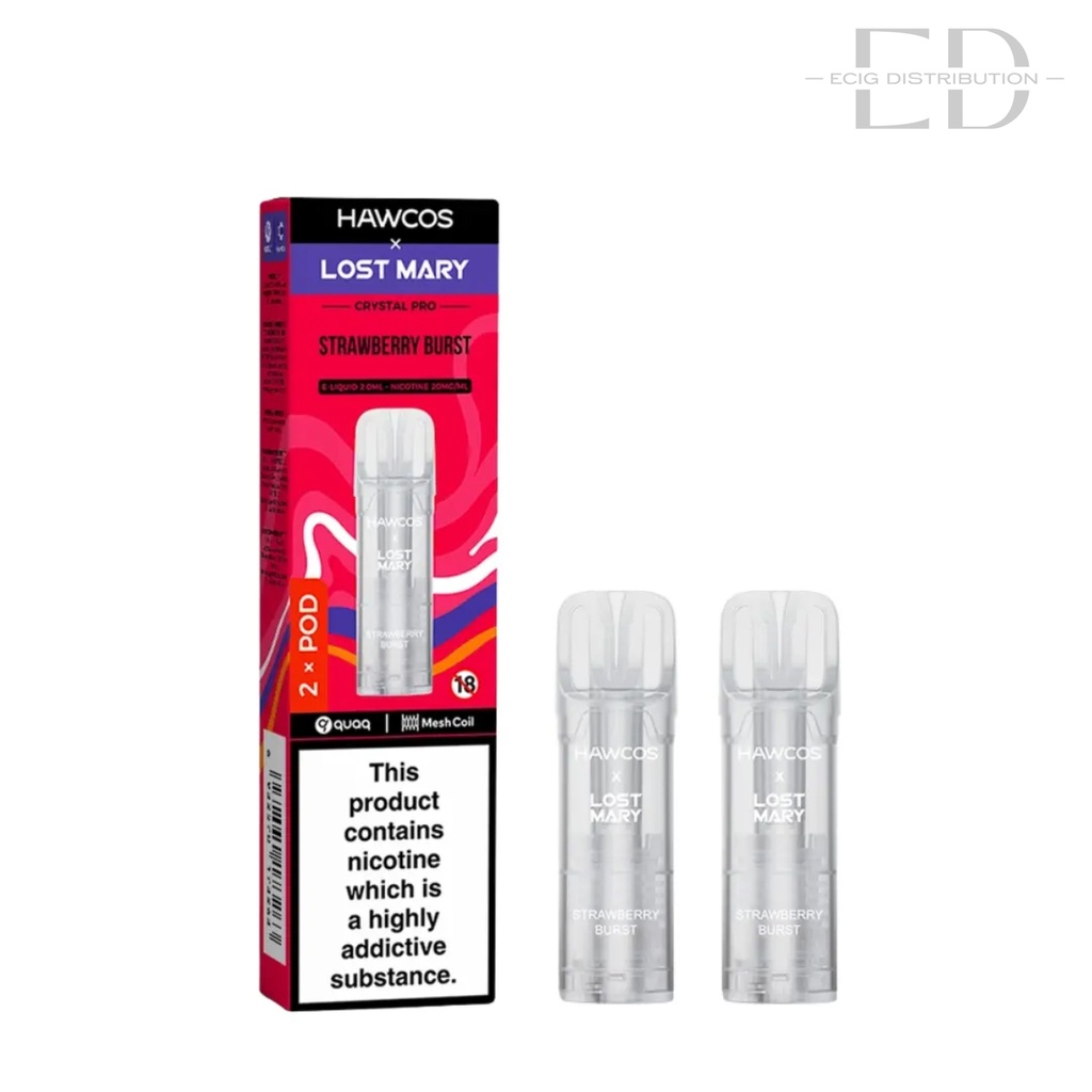 Lost Mary Hawcos Crystal Pro Refillable Pod 2Pcs/Pack - Strawberry Burst