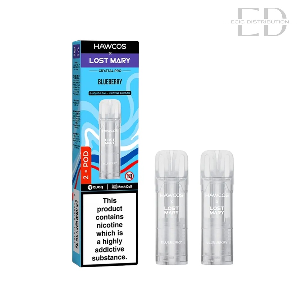 Lost Mary Hawcos Crystal Pro Refillable Pod 2Pcs/Pack - Blueberry