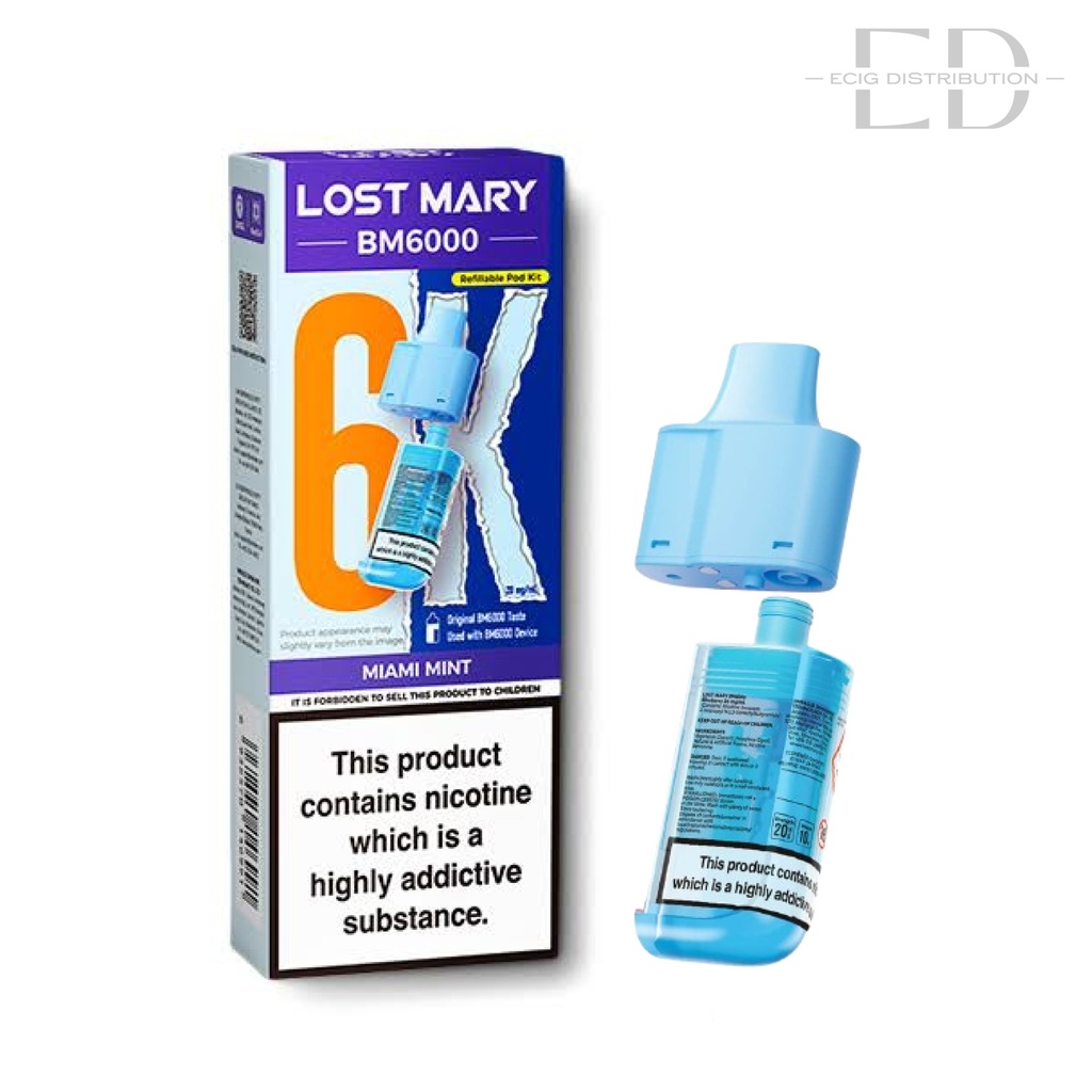 Lost Mary BM6000 Refillable Pod - Miami Mint 