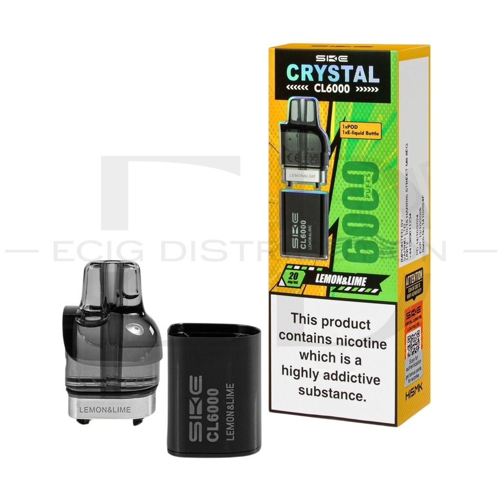 SKE Crystal CL6000 Refillable Pod - Lemon & Lime 