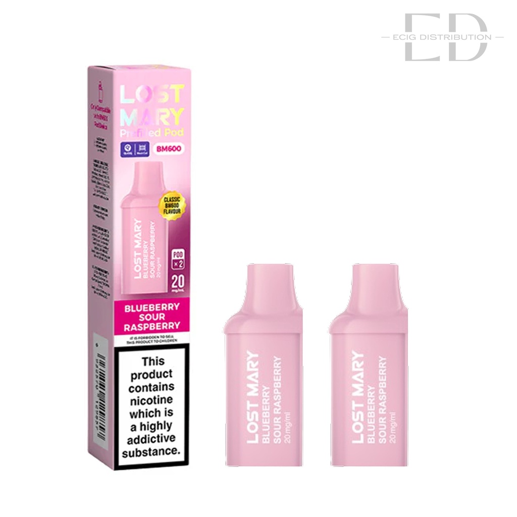 Lost Mary BM600 Refillable Pod 2Pcs/Pack - Blueberry Sour Raspberry