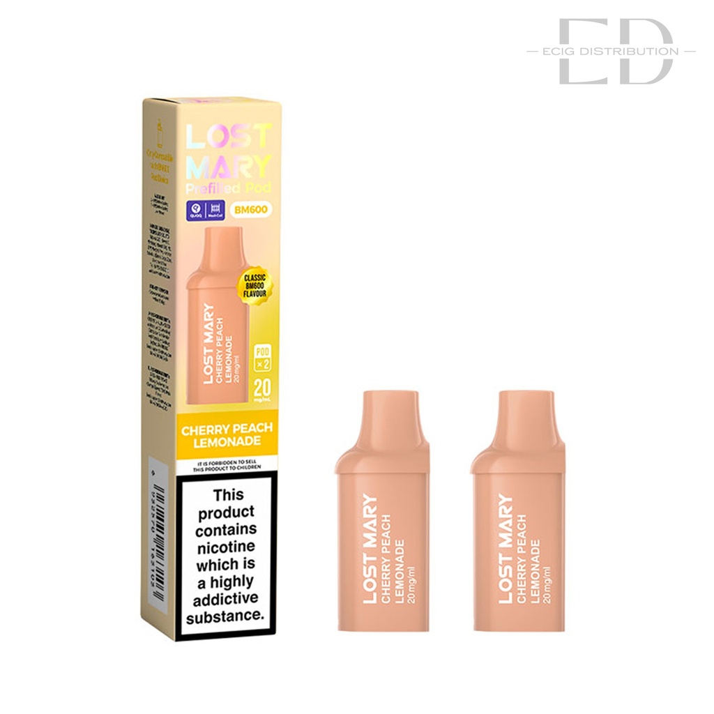 Lost Mary BM600 Refillable Pod 2Pcs/Pack - Cherry Peach Lemonade