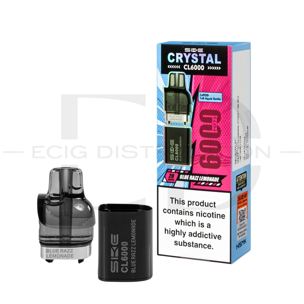SKE Crystal CL6000 Refillable Pod - Blue Razz Lemonade