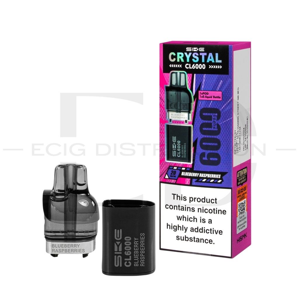 SKE Crystal CL6000 Refillable Pod - Blueberry Raspberries