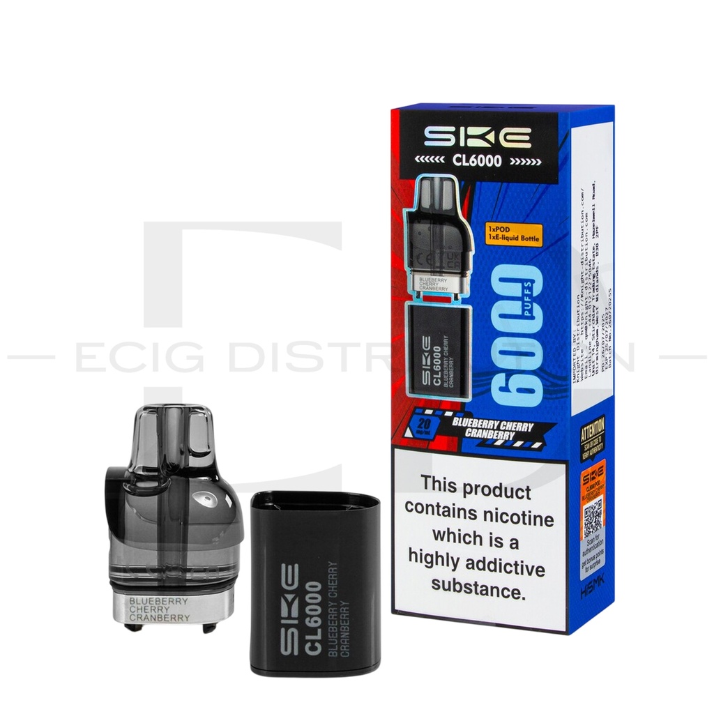 SKE Crystal CL6000 Refillable Pod - Blueberry Cherry Cranberry 