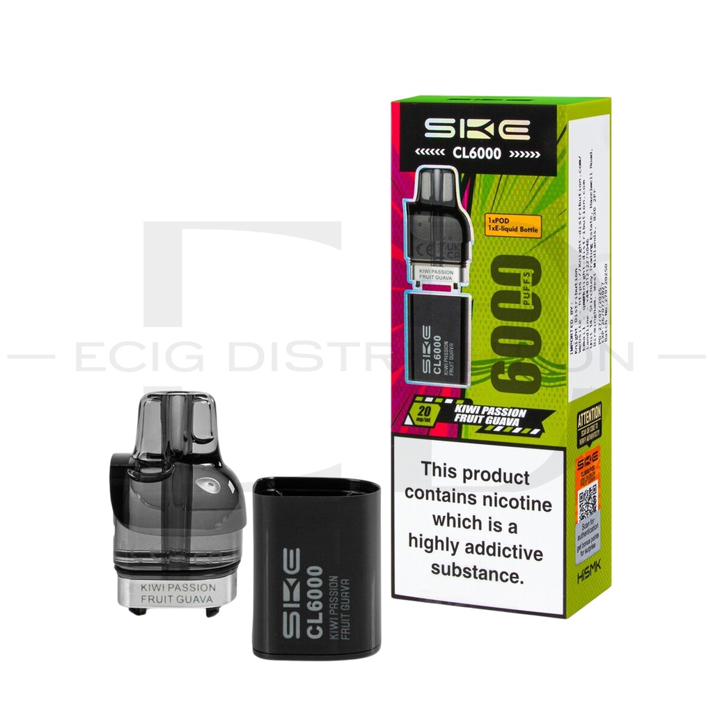 SKE Crystal CL6000 Refillable Pod - Kiwi Passion Fruit Guava 