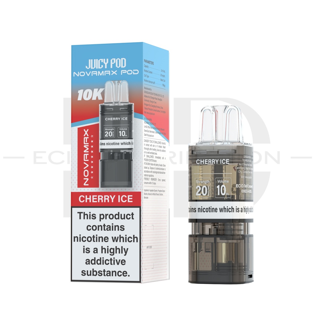 Juicy Pod Novamax 10K Refillable Pod - Cherry Ice