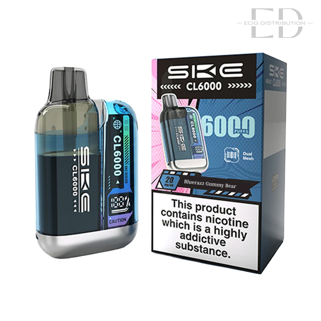 SKE Crystal CL6000 Pod Kit - Bluerazz Gummy Bear 