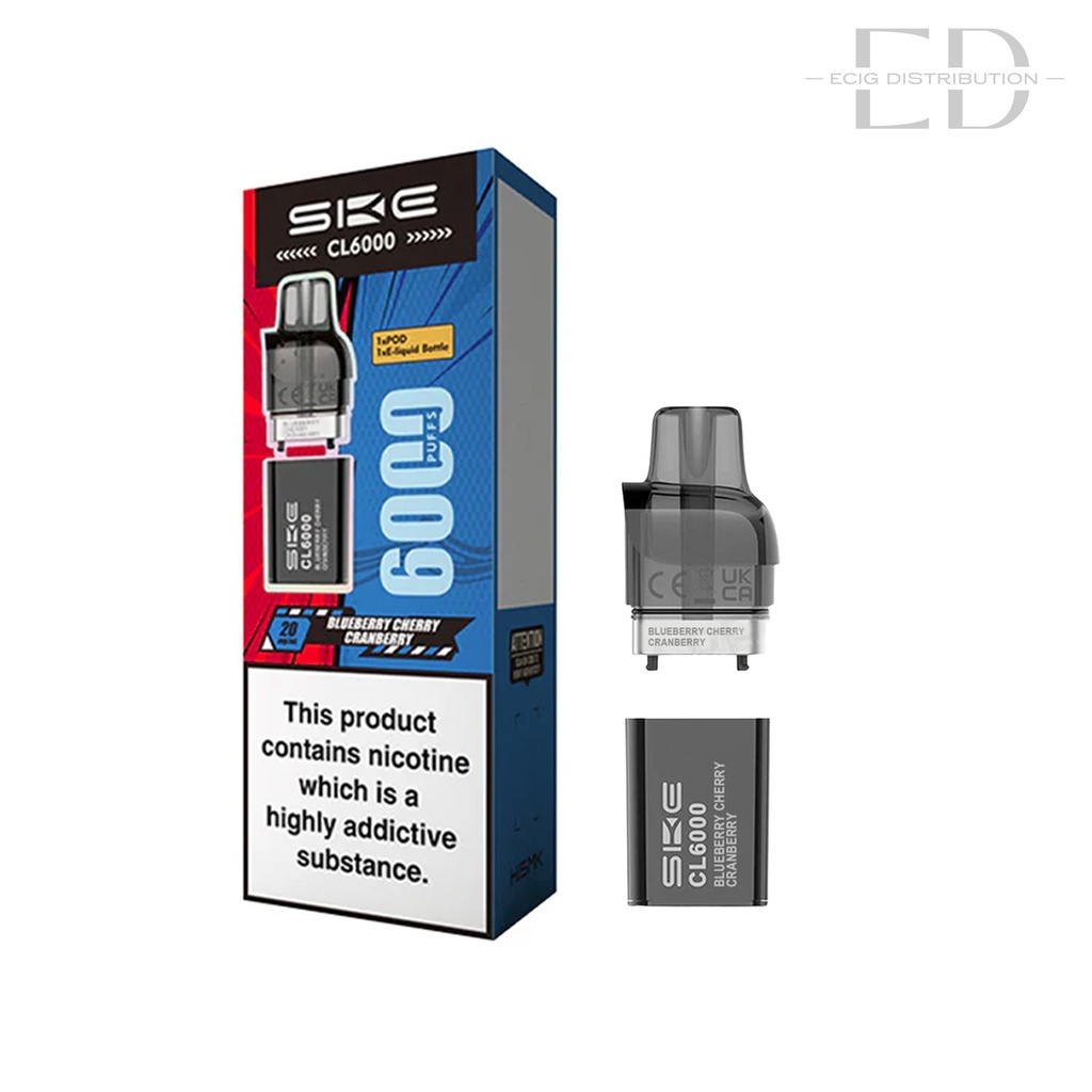 SKE Crystal CL6000 Refillable Pod - Blueberry Cherry Cranberry 