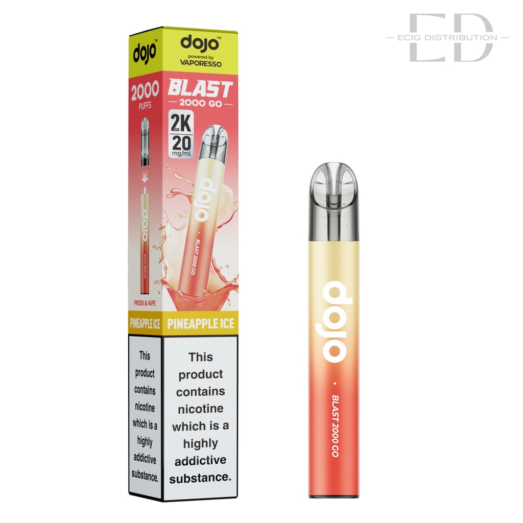 Vaporesso Dojo Blast 2000 Go Transparent Pod Kit - Pineapple Ice 20MG