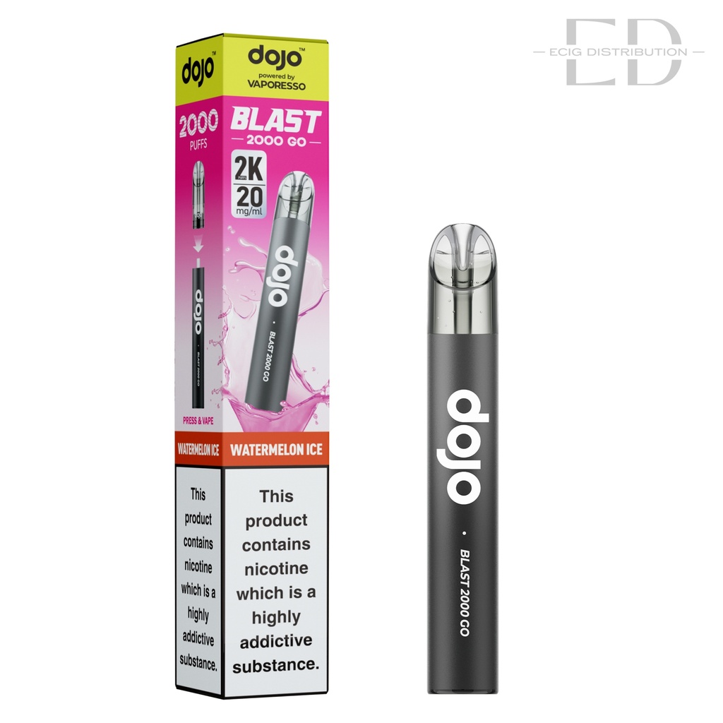 Vaporesso Dojo Blast 2000 Go Transparent Pod Kit - Watermelon Ice 20MG