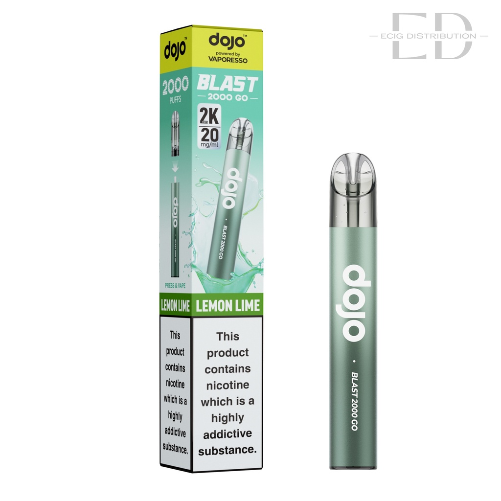 Vaporesso Dojo Blast 2000 Go Transparent Pod Kit - Lemon Lime 20MG