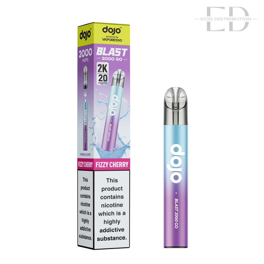 Vaporesso Dojo Blast 2000 Go Transparent Pod Kit - Fizzy Cherry 20MG