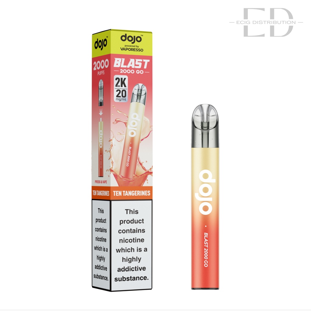 Vaporesso Dojo Blast 2000 Go Transparent Pod Kit - Ten Tangerines 20MG