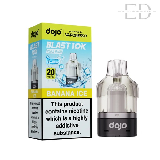 [VAPDBL10KRP-BI20MG] Vaporesso Dojo Blast 10K Refillable Pod - Banana Ice 20MG