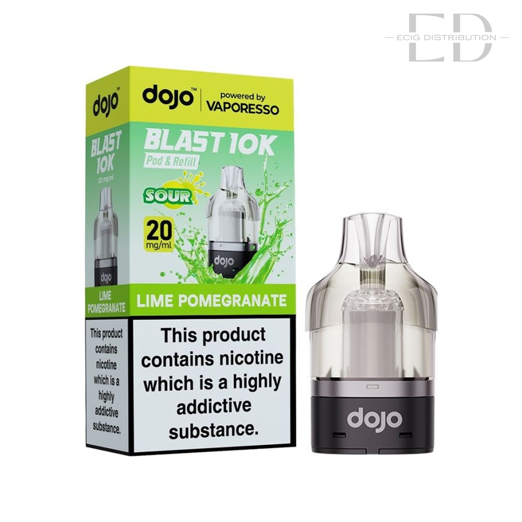 Vaporesso Dojo Blast 10K Refillable Pod - Lime Pomegranate 20MG