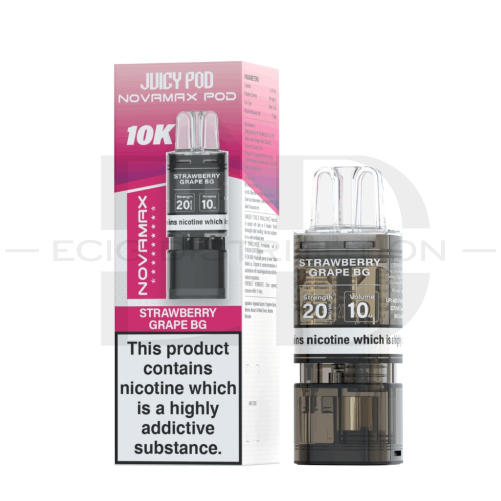 Juicy Pod Novamax 10K Refillable Pod - Strawberry Grape BG 