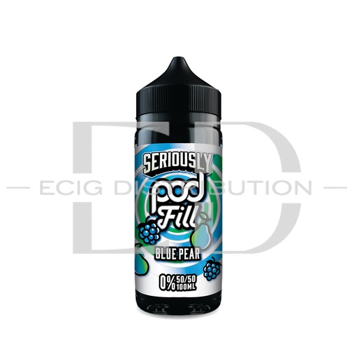 [DOOSPOF100ML50/50-BP0MG] Doozy Seriously Pod Fill 100ML 50/50 - Blue Pear 0MG
