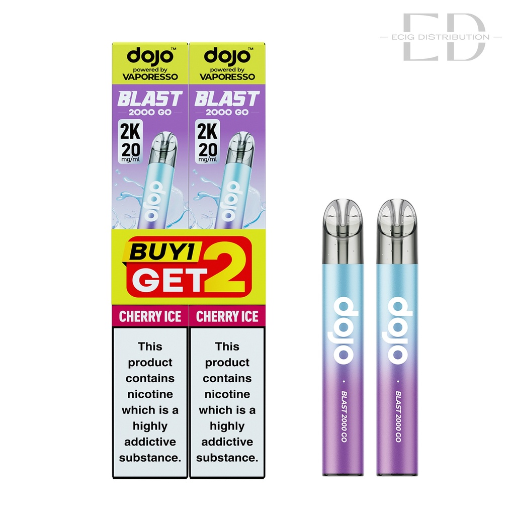 Vaporesso Dojo Blast 2000 Go Transparent Pod Kit Bundle - Cherry Ice 20MG 