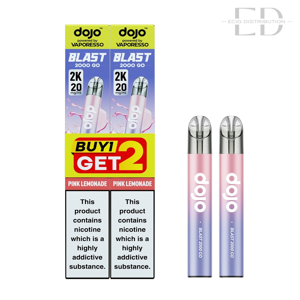 Vaporesso Dojo Blast 2000 Go Transparent Pod Kit Bundle - Pink Lemonade 20MG 