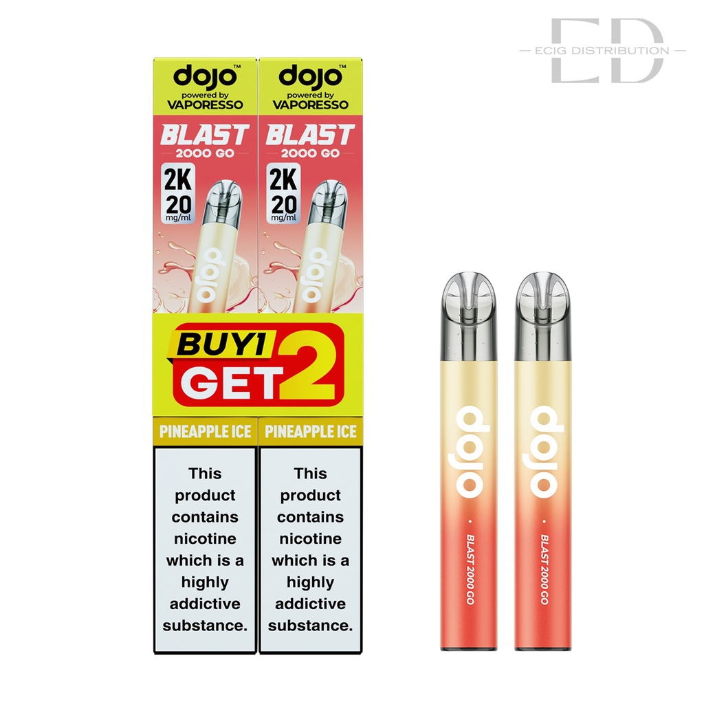 Vaporesso Dojo Blast 2000 Go Transparent Pod Kit Bundle - Pineapple Ice 20MG 
