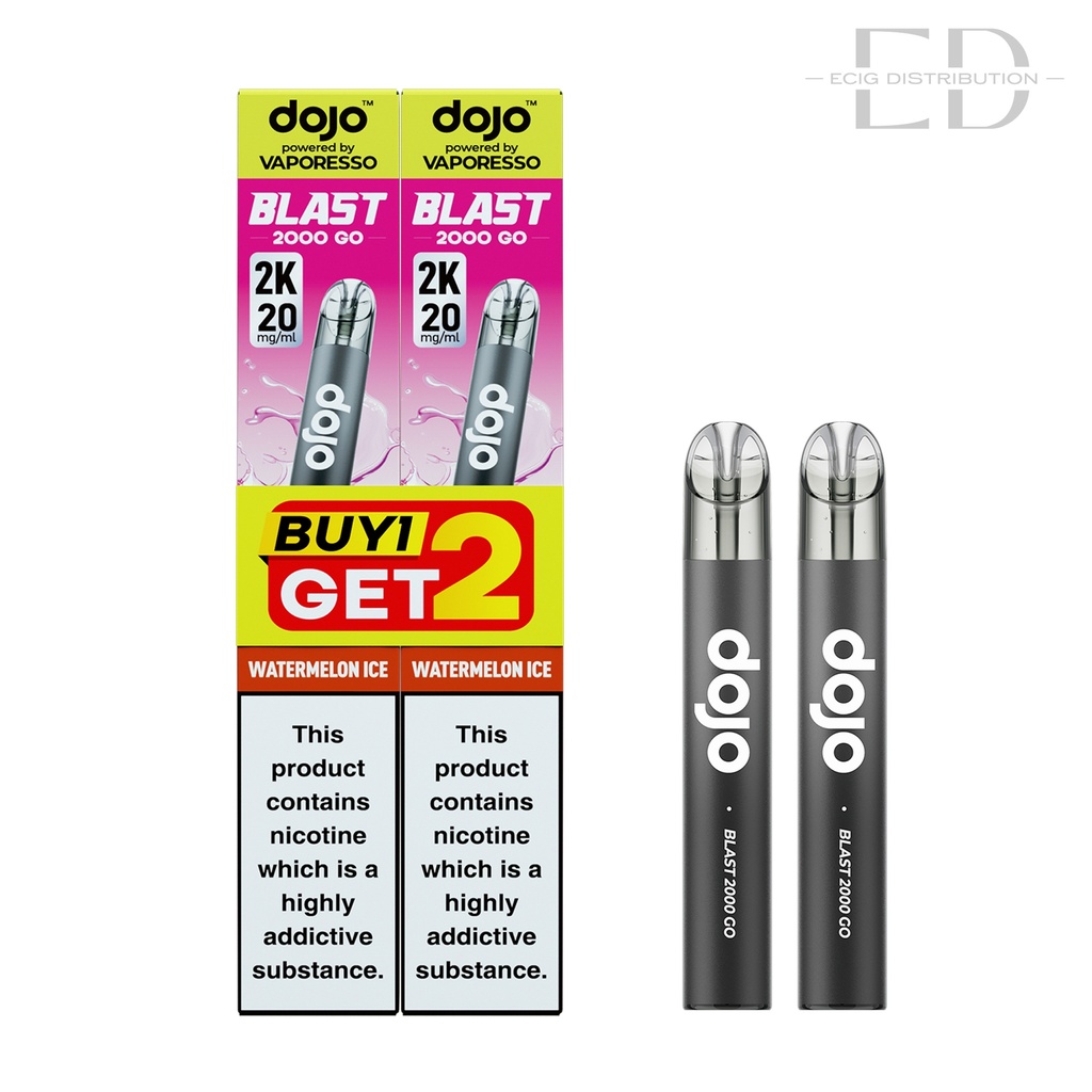 Vaporesso Dojo Blast 2000 Go Transparent Pod Kit Bundle - Watermelon Ice 20MG 