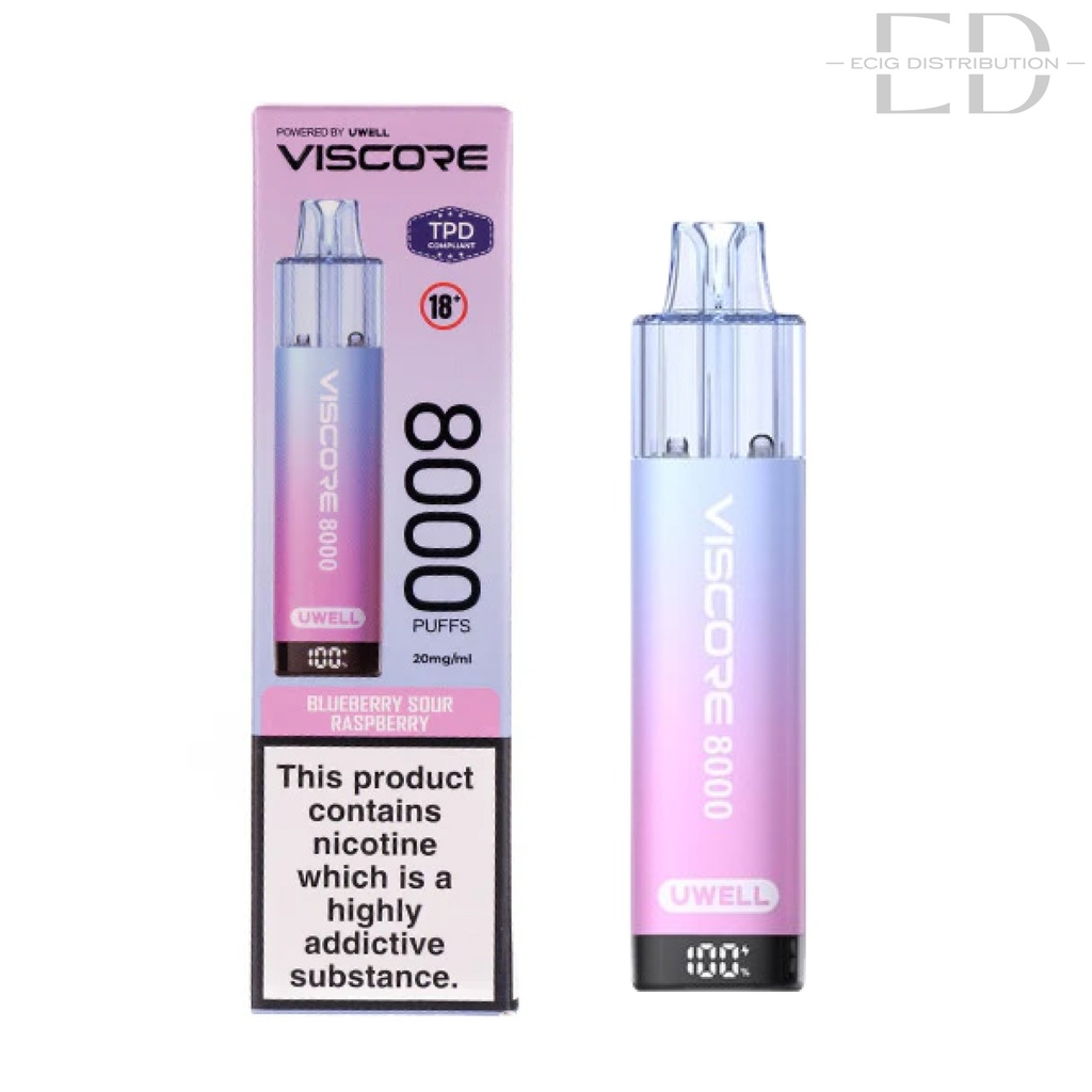 Uwell Viscore 8K Prefilled Pod - Blueberry Sour Raspberry 20MG 