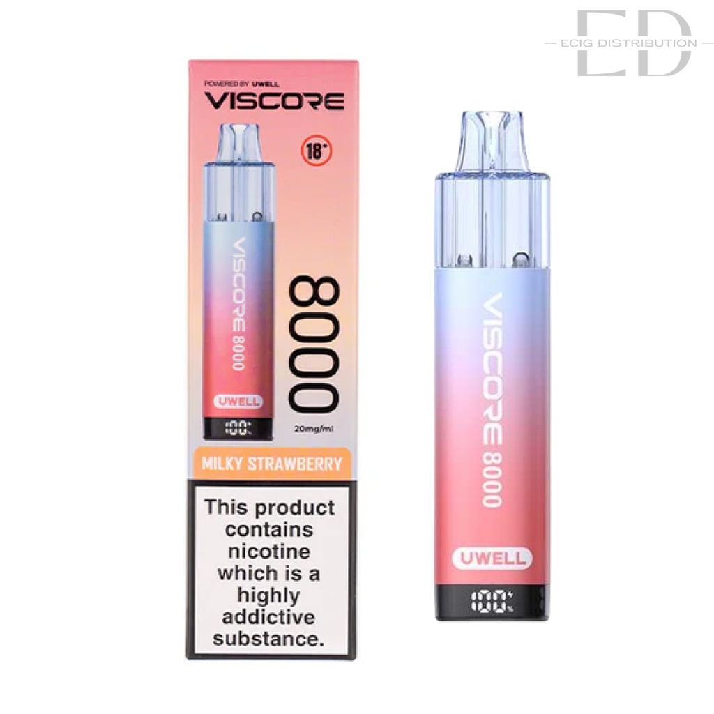 Uwell Viscore 8K Prefilled Pod - Milky Strawberry 20MG 