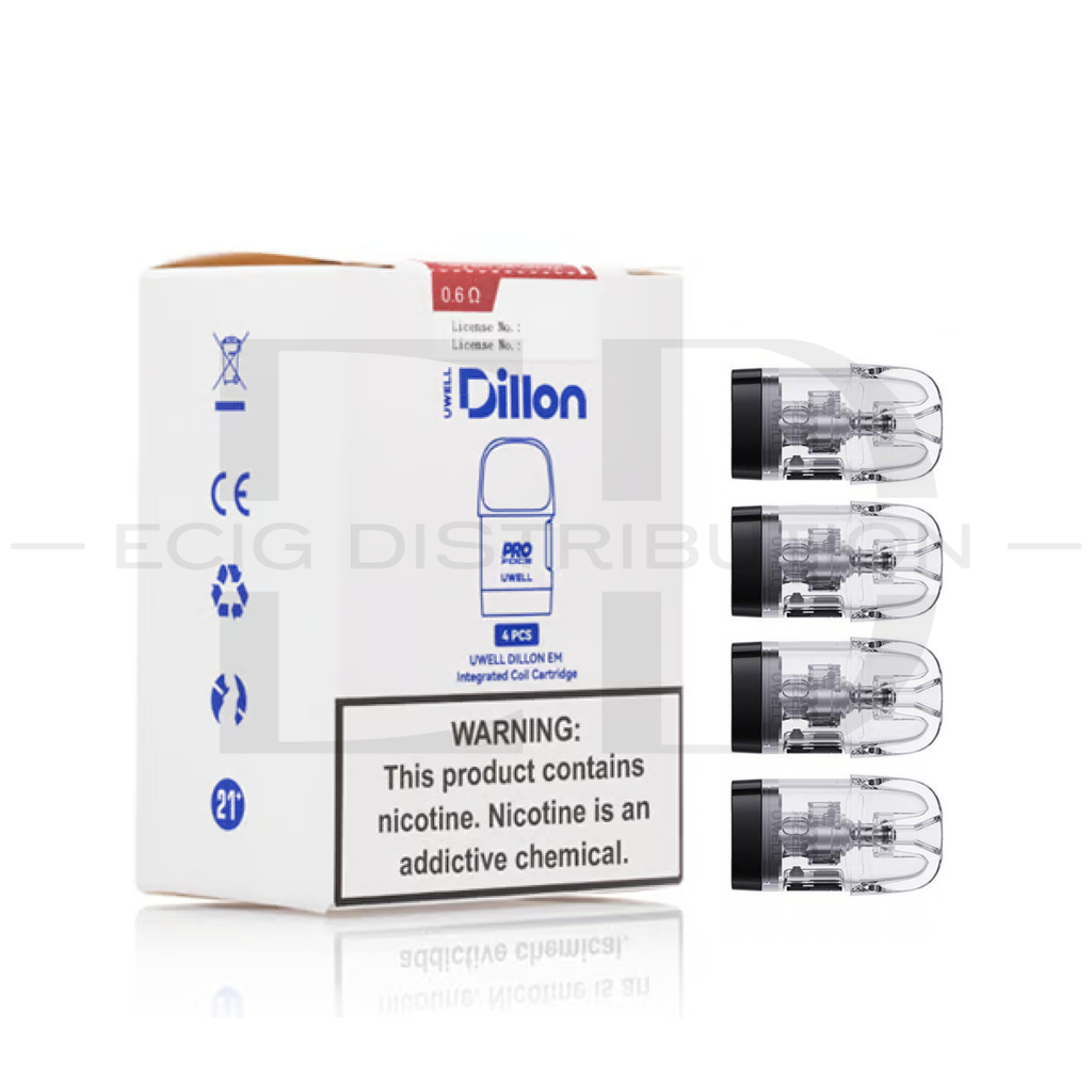 Uwell Dillon EM Refillable Pod 4Pcs/Pack - 0.6 Ohm 