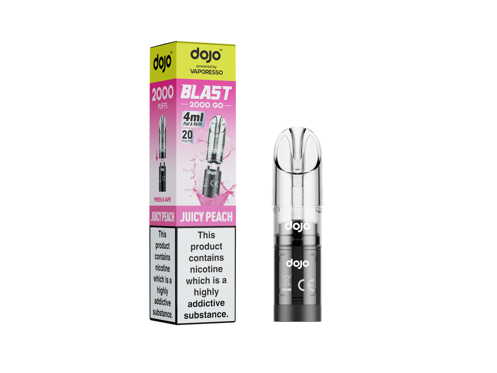 Vaporesso Dojo Blast 2000 Go Transparent Pod - Juicy Peach 20MG 