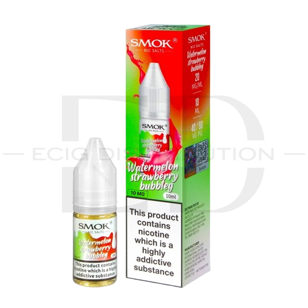 Smok Nic Salts - Watermelon Strawberry Bubblegum 10MG 