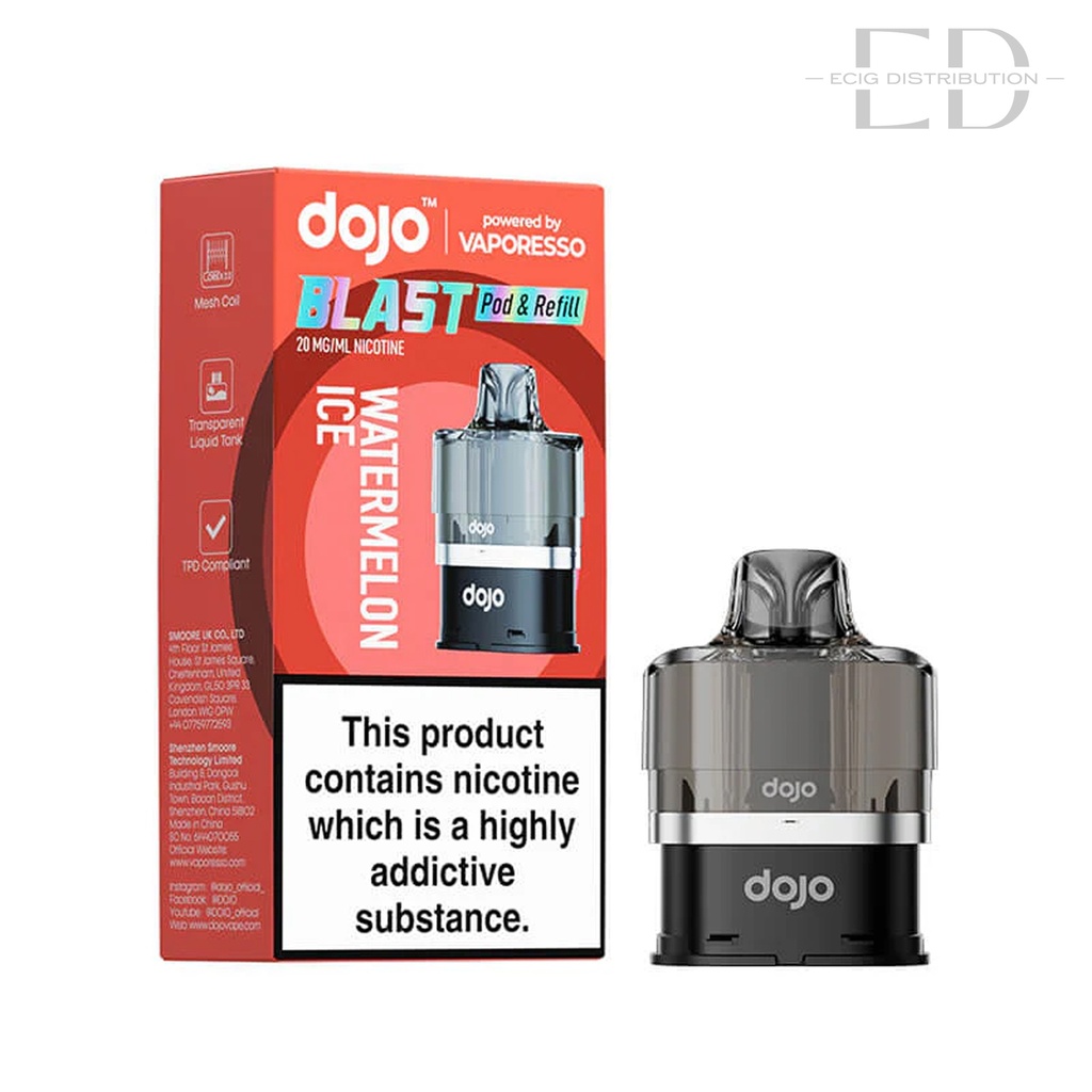 Vaporesso Dojo Blast 6000 Refillable Pod - Watermelon Ice 20MG 