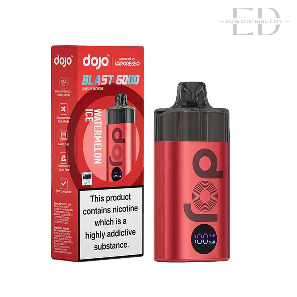 Vaporesso Dojo Blast 6000 Pod Kit - Watermelon Ice 20MG