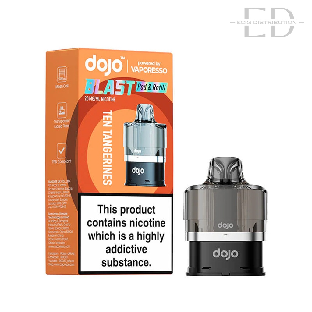 Vaporesso Dojo Blast 6000 Refillable Pod - Ten Tangerines 20MG 