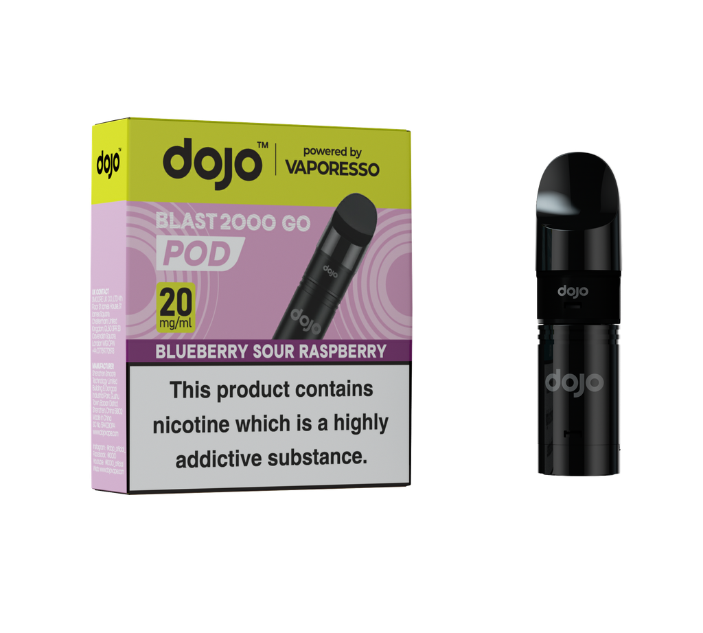 Vaporesso Dojo Blast 2000 Go Refillable Pod - Blueberry Sour Raspberry 20MG 
