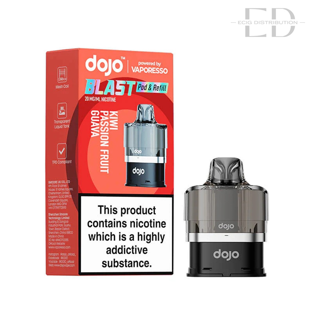 Vaporesso Dojo Blast 6000 Refillable Pod - Kiwi Passion Fruit Guava 20MG 