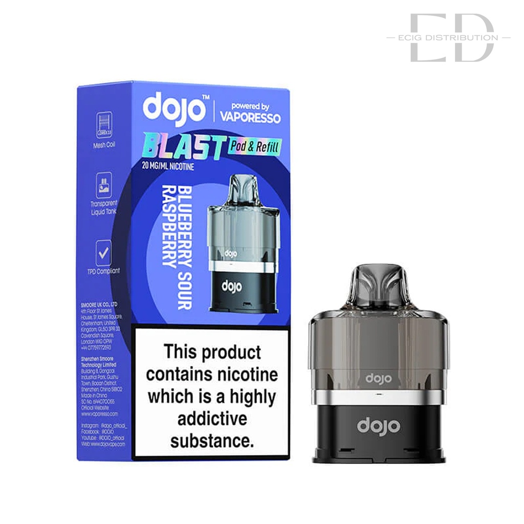 Vaporesso Dojo Blast 6000 Refillable Pod - Blueberry Sour Raspberry 20MG 