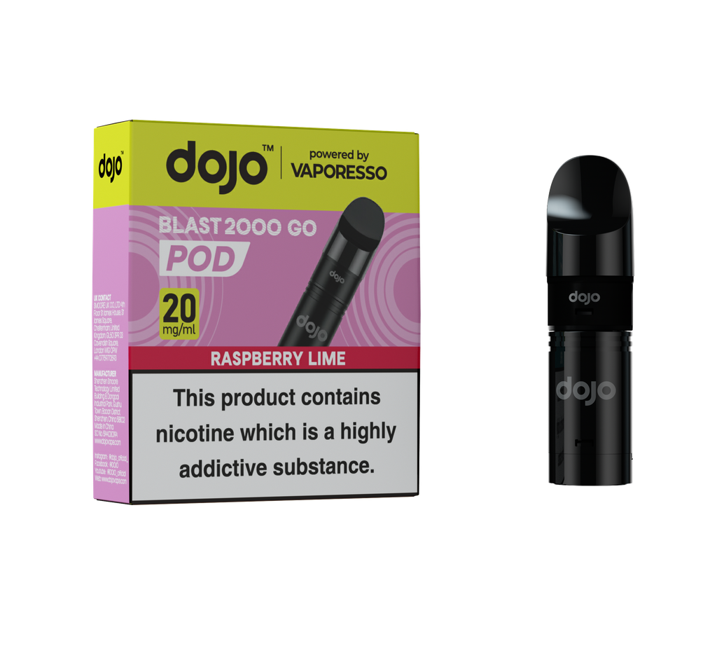Vaporesso Dojo Blast 2000 Go Refillable Pod - Raspberry Lime 20MG 
