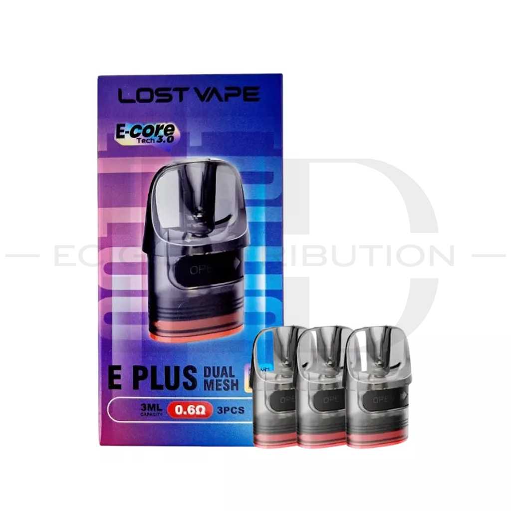 Lost Vape E Plus Refillable Pod 3Pcs/Pack - 0.6 Ohm 