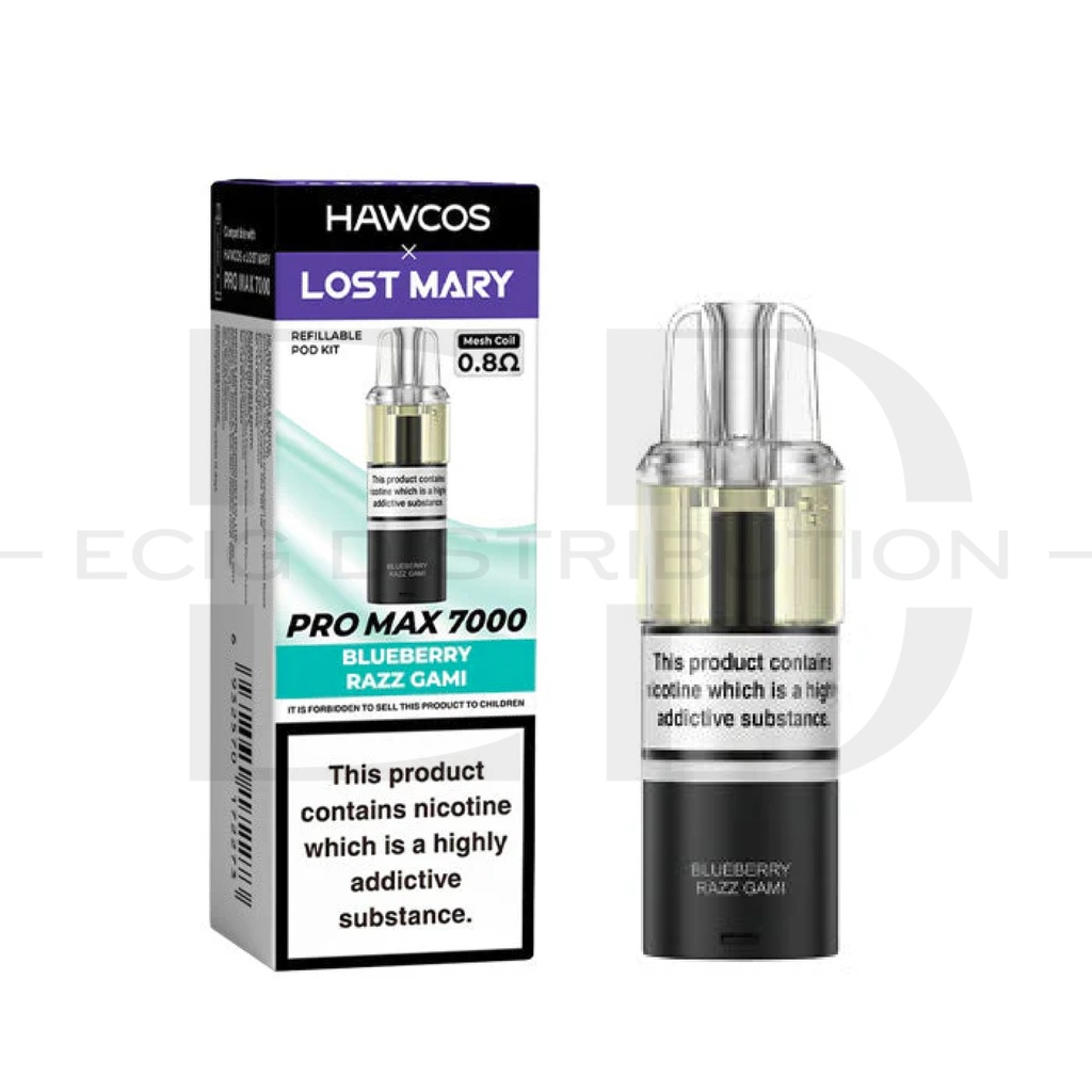 Lost Mary Hawcos Pro Max 7000 Refillable Pod - Blueberry Razz Gami 